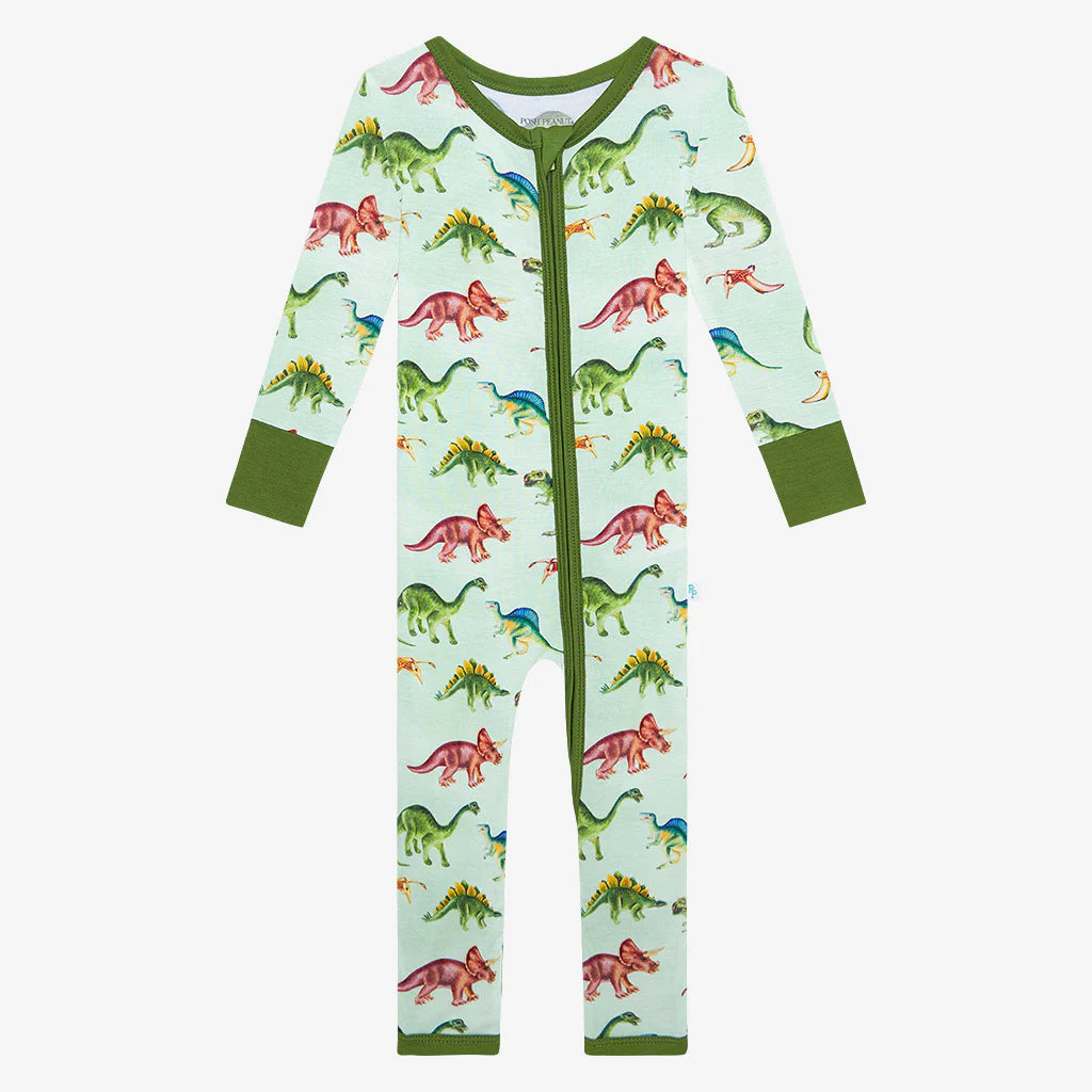 Posh Peanut Buddy Convertible One Piece Dinosaur Green