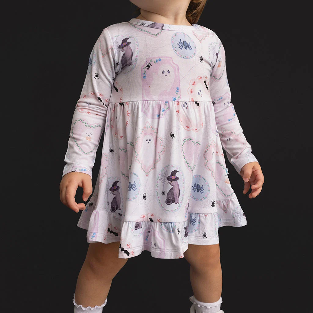 Posh Peanut Posh Spooks Ruffled Bodysuit Dress