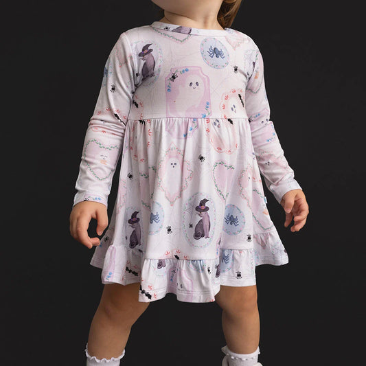 Posh Peanut Posh Spooks Ruffled Bodysuit Dress