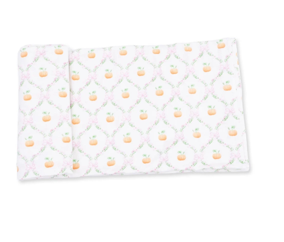 Angel Dear Pretty Pumpkin Trellis Swaddle Blanket