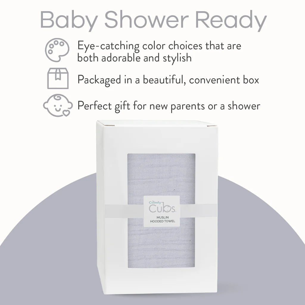 Comfy Cubs- Hooded Muslin Towel