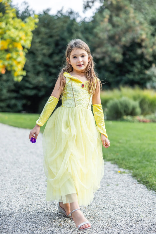 Great Pretenders Velvety Soft Yellow Princess Gown with Arm Warmers