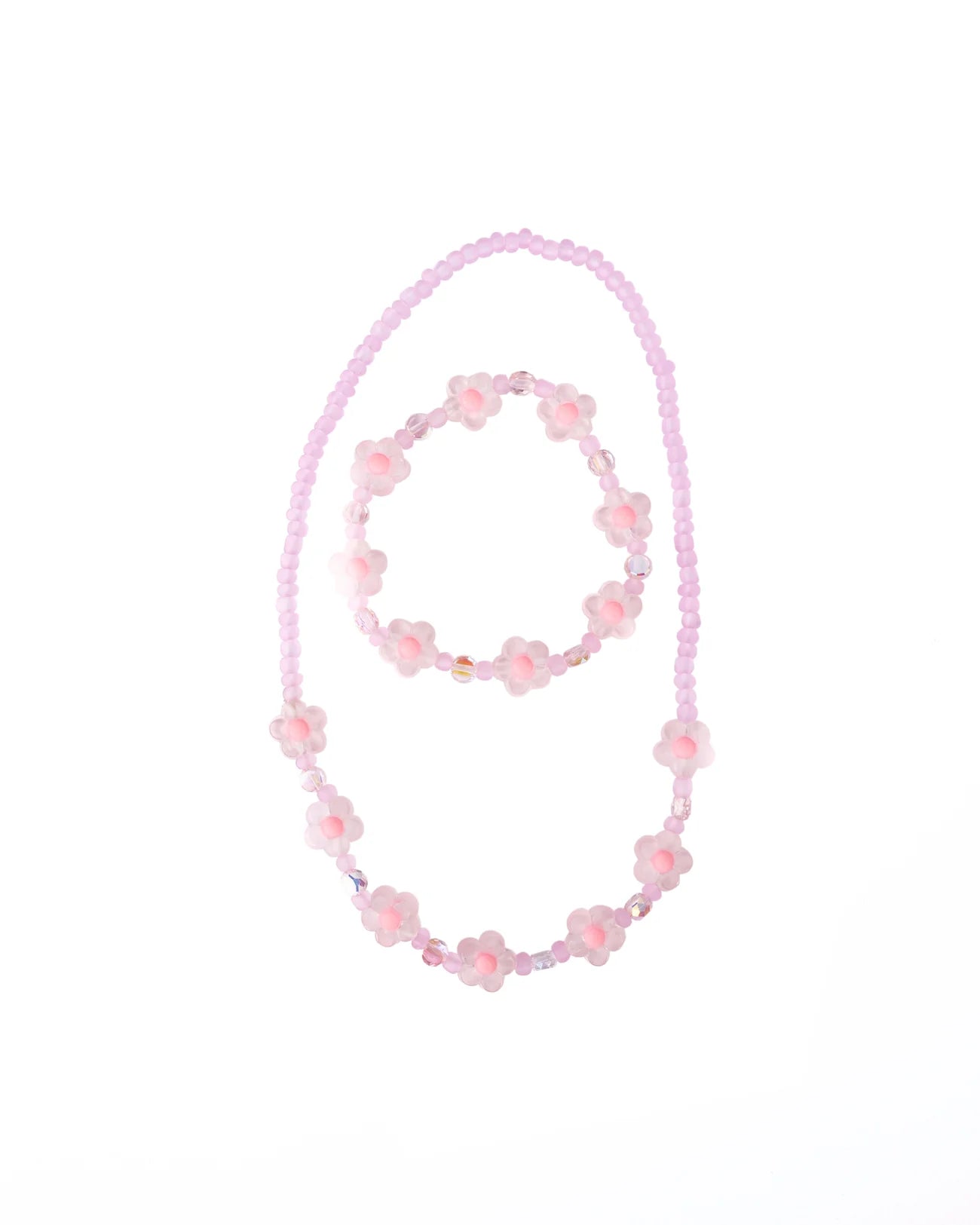 Great Pretenders Pink Crystal Blooms Necklace & Bracelet Set