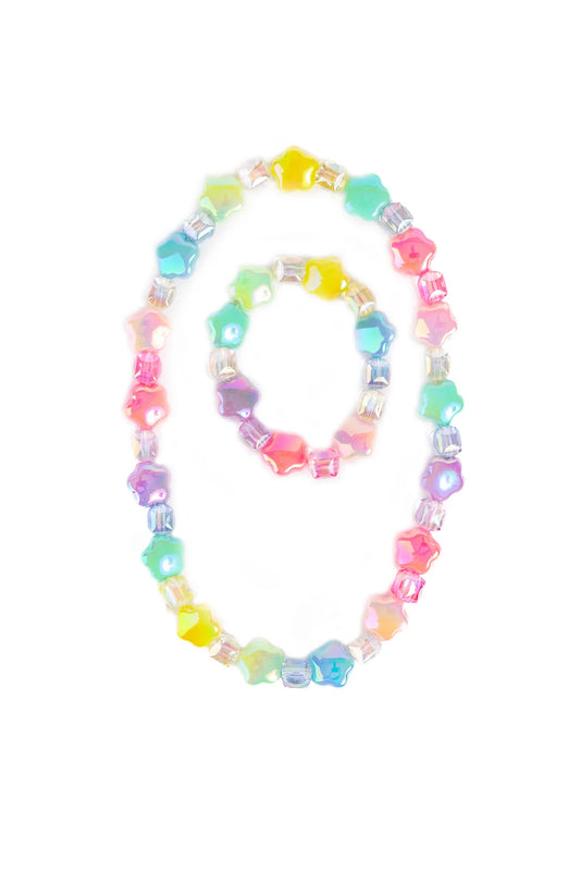 Great Pretenders Wish Upon a Rainbow Star Necklace & Bracelet Set