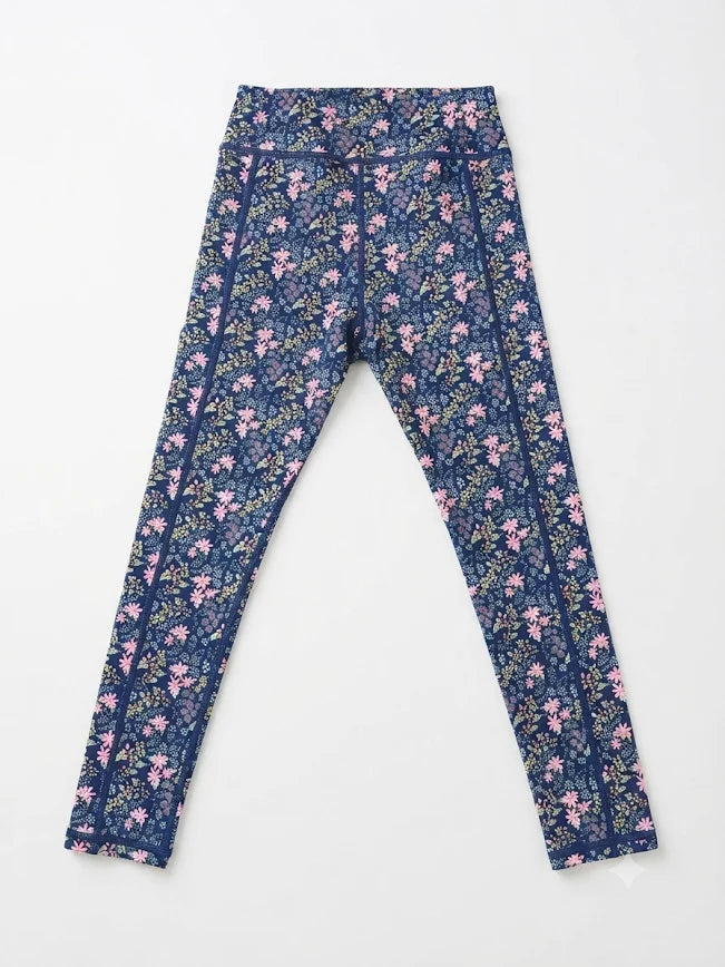 Swoon Kids Active Navy Ditsy Floral Leggings