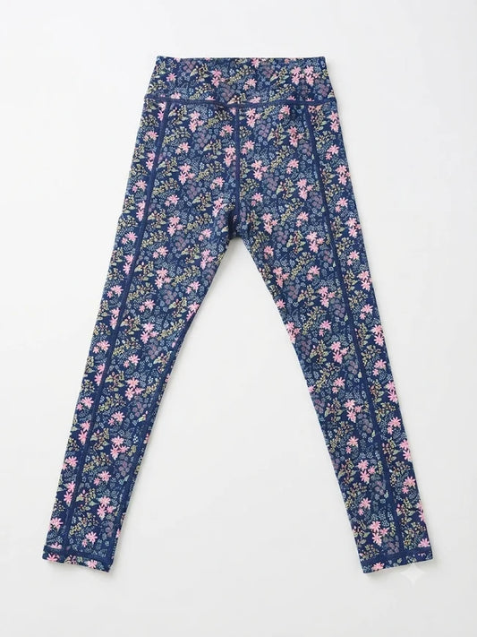 Swoon Kids Active Navy Ditsy Floral Leggings