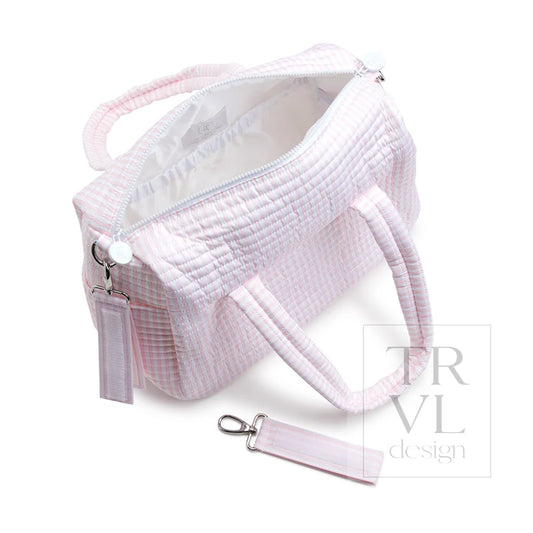 TRVL Design Quilted Stroller Bag- PIMLICO STRIPE PINK
