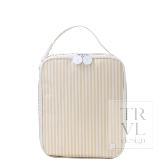 TRVL Design Quilted Go Go Insulated Lunch Bag- PIMLICO STRIPE SAND