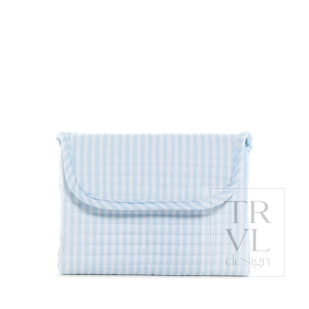 TRVL Design Quilted Changing Mat- PIMLICO STRIPE BLUE