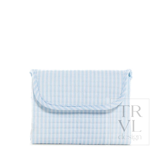 TRVL Design Quilted Changing Mat- PIMLICO STRIPE BLUE