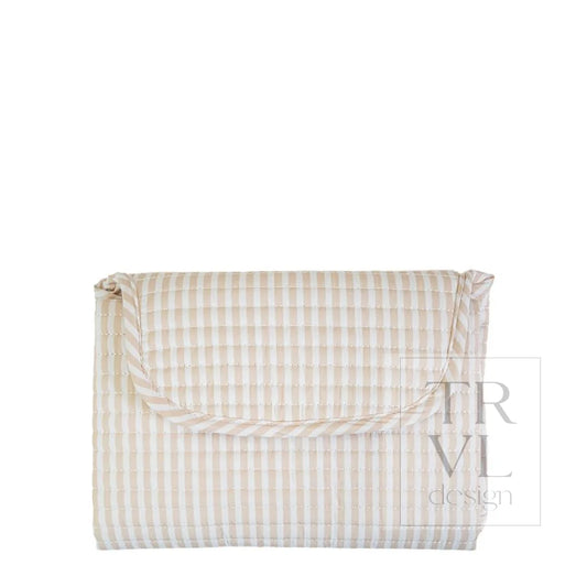 TRVL Design Quilted Changing Mat- PIMLICO STRIPE SAND