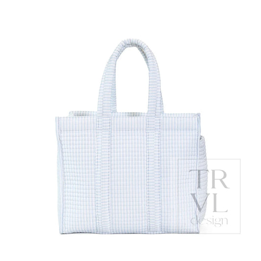 TRVL Design Quilted Go Go Tote- PIMLICO STRIPE BLUE