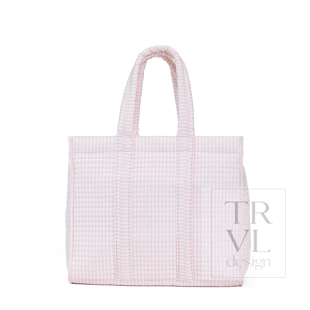 TRVL Design Quilted Go Go Tote- PIMLICO STRIPE PINK