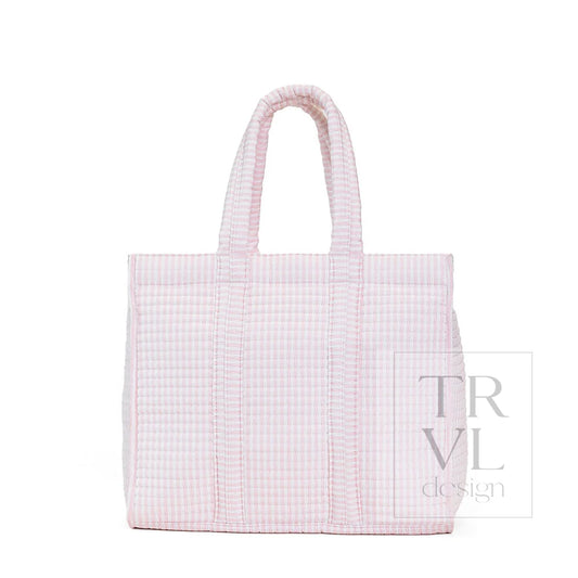 TRVL Design Quilted Go Go Tote- PIMLICO STRIPE PINK