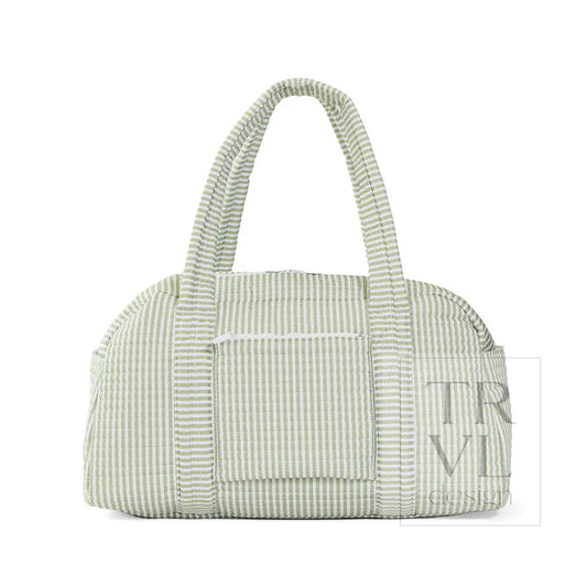 TRVL Design Quilted Grande Duffle- PIMLICO STRIPE SAGE