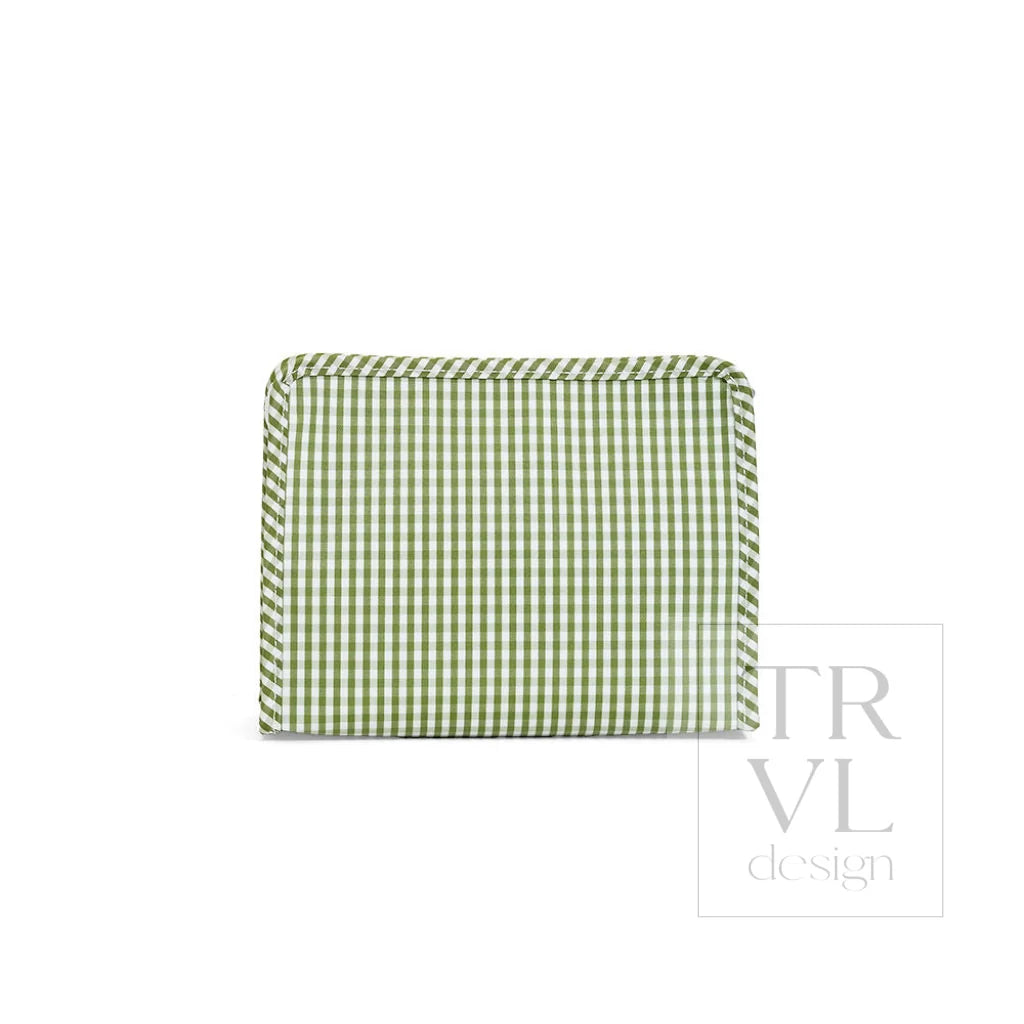 TRVL Design Roadie Medium Zip Pouch-GINGHAM MOSS