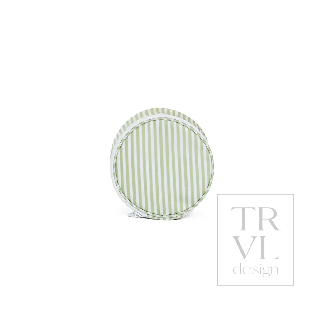 TRVL Design Jewel Round Case- PIMLICO STRIPE SAGE