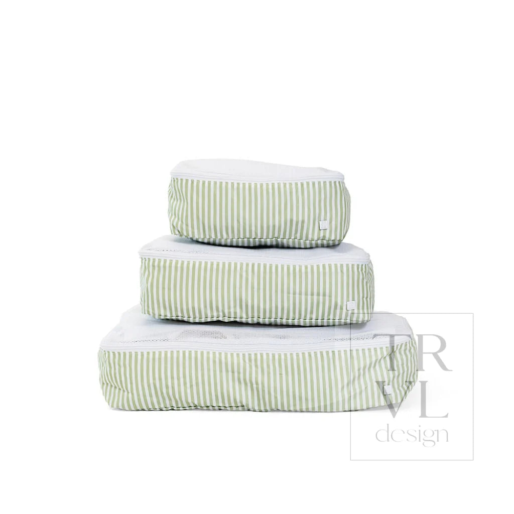 TRVL Design Packing Squad-PACKING CUBES PIMLICO STRIPE SAGE