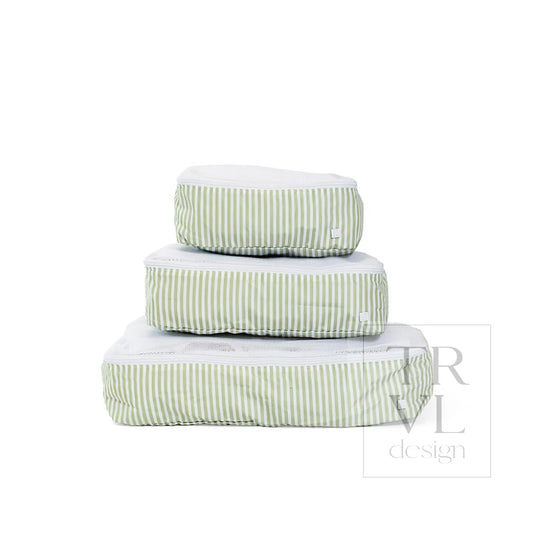 TRVL Design Packing Squad-PACKING CUBES PIMLICO STRIPE SAGE