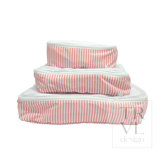 TRVL Design Packing Squad-PACKING CUBES PIMLICO STRIPE DUSTY ROSE