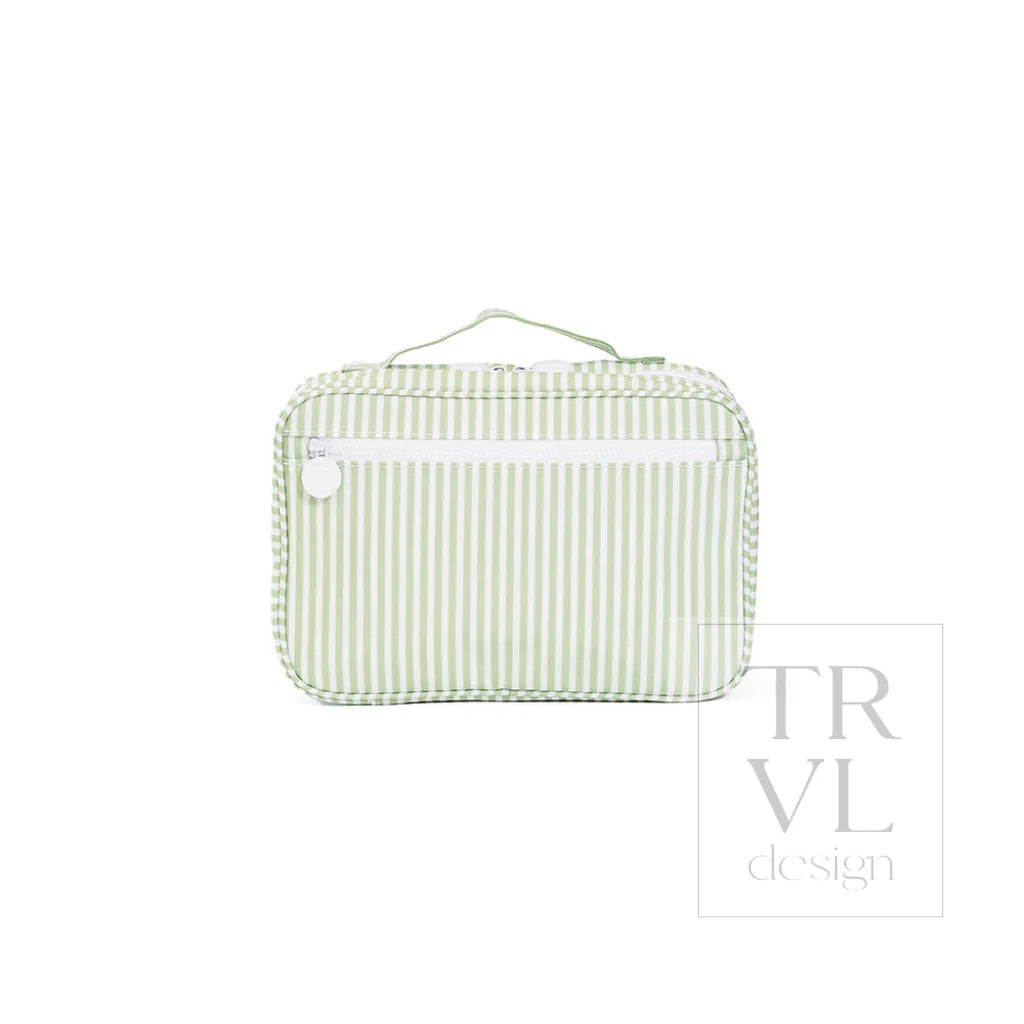 TRVL Design Bundle Up Toiletry Hanging Bag- PIMLICO STRIPE SAGE