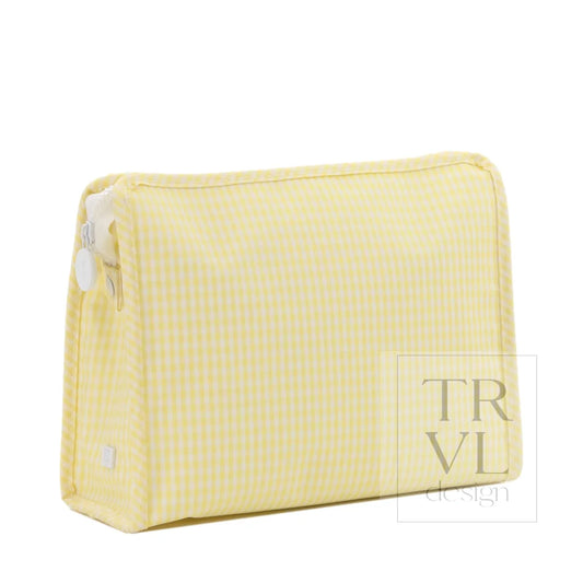 TRVL Design Roadie Small Zip Pouch-GINGHAM BUTTERCUP
