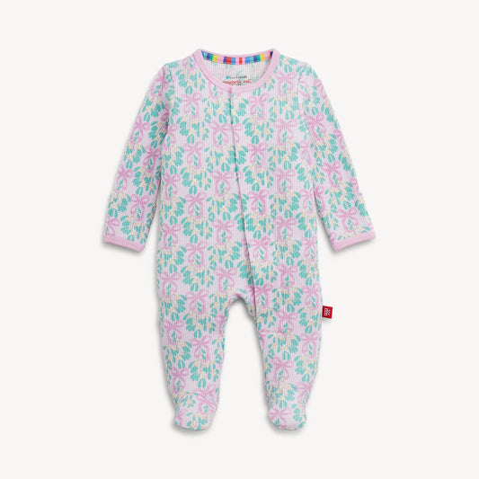 Magnetic Me Waffle Mistle Bow Footie