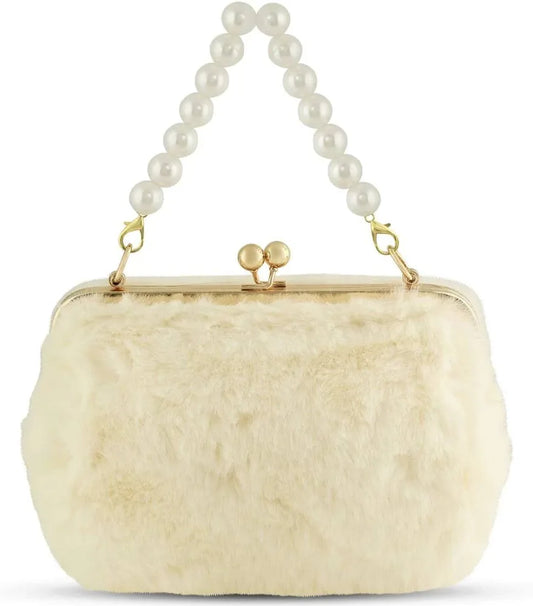 Carrying Kind Lovie Faux Fur with Pearls Small
