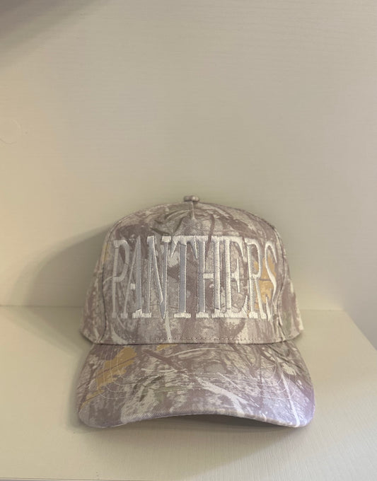 Panthers White Camo Hat