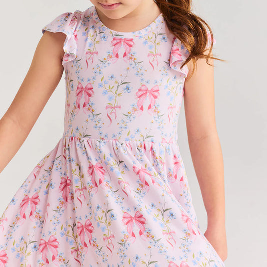 Posh Peanut Tie Back Ruffled Twirl Dress