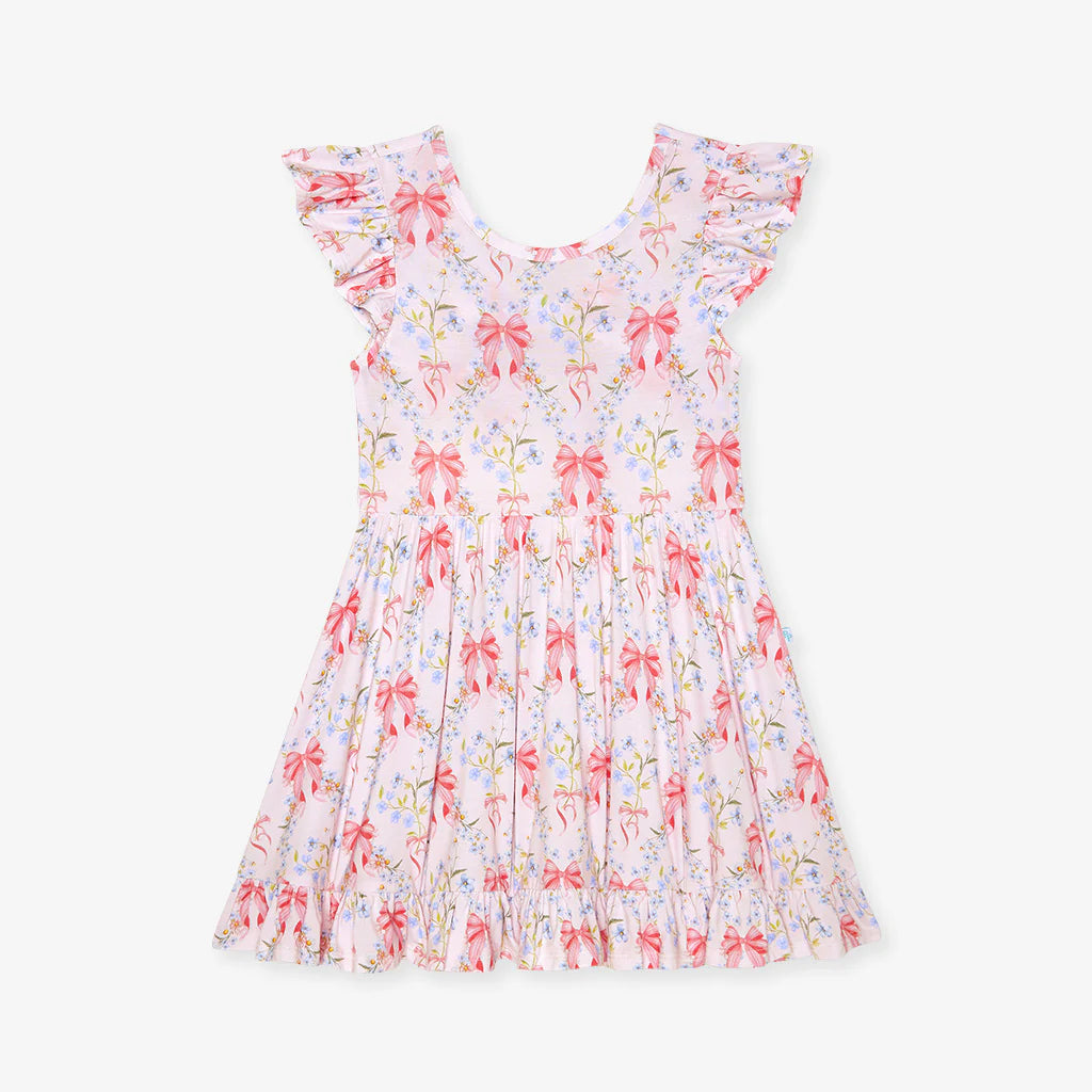Posh Peanut Tie Back Ruffled Twirl Dress