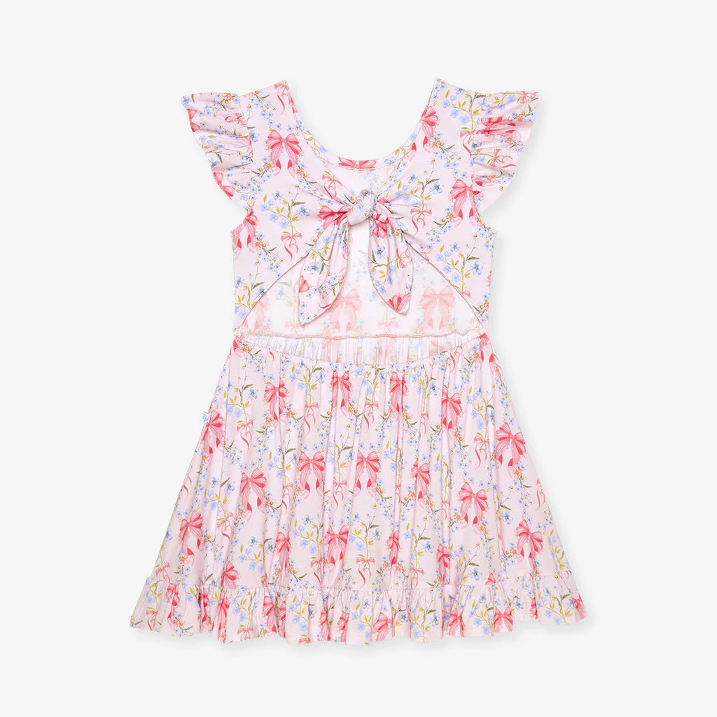Posh Peanut Tie Back Ruffled Twirl Dress