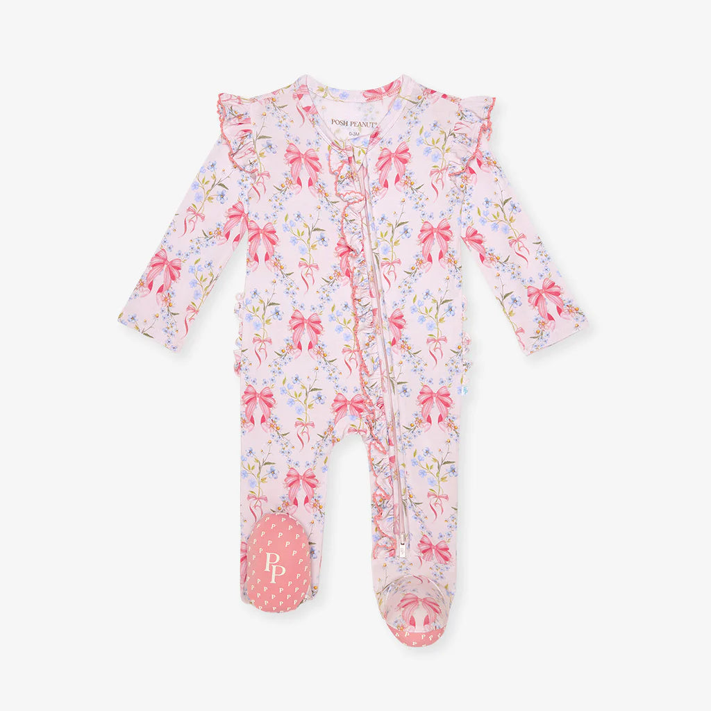 Posh Peanut Footie Ruffled Zippered One Piece - Harriet