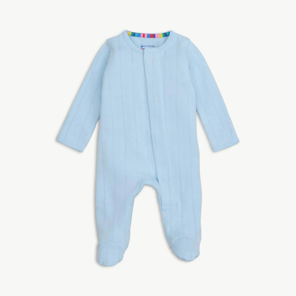 Magentic Me Blue Lines Pointelle Footie