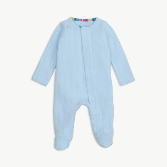 Magentic Me Blue Lines Pointelle Footie