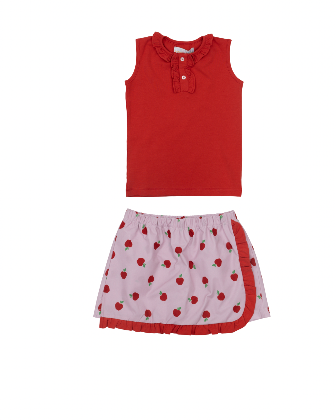 Lucy Schoolyard Red Tank + Evelyn Schoolyard Apple Skort