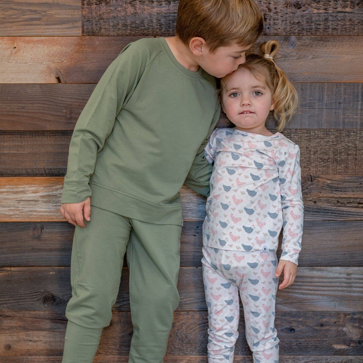 Sweet Bamboo Crew Neck Jogger Set Army Green