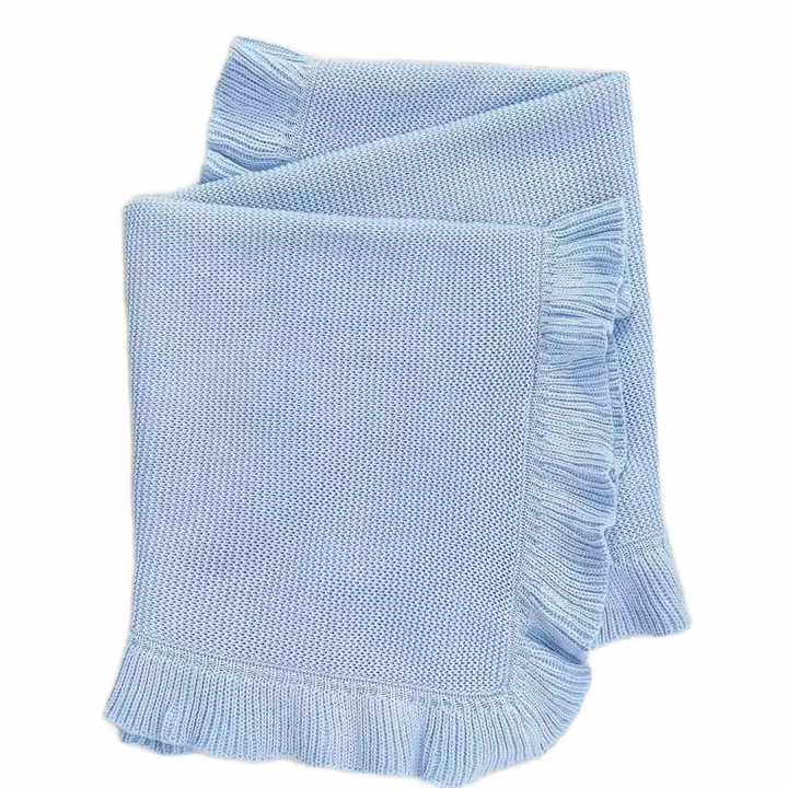 Nap Time RUFFLE Edge Cotton - Baby Quilt Blanket: