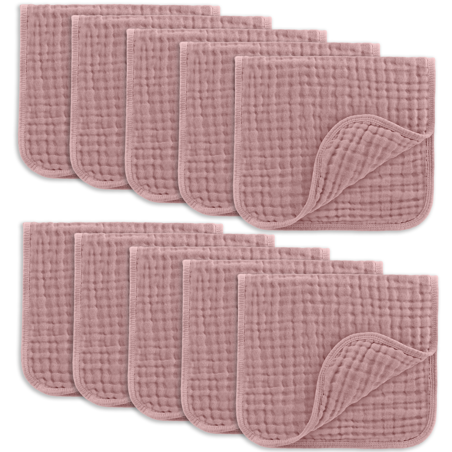 Comfy Cubs Baby Burp Cloths - 100% Muslin Cotton 10-Pack 20”X10”