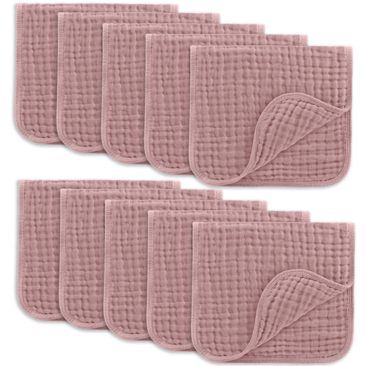 Comfy Cubs Baby Burp Cloths - 100% Muslin Cotton 10-Pack 20”X10”