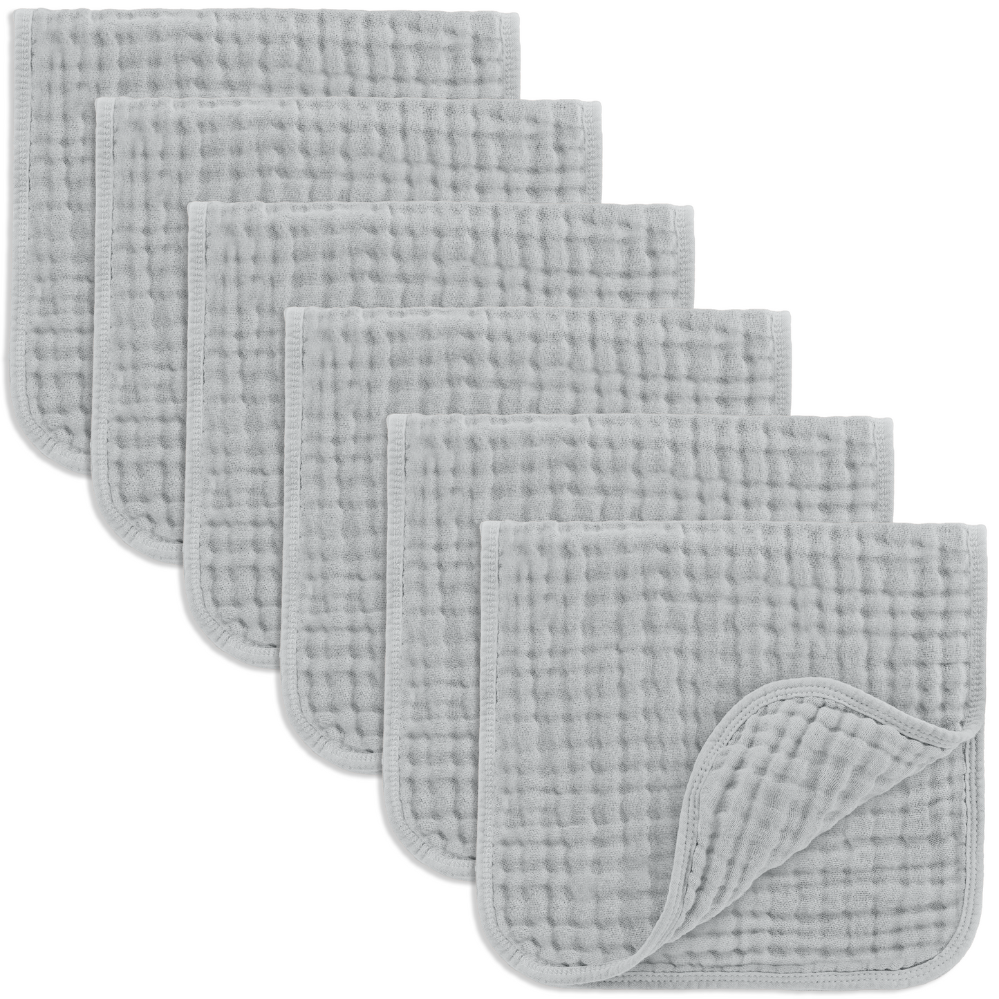 Comfy Cubs Baby Burp Cloths - 100% Muslin Cotton 6-Pack 20”X10”