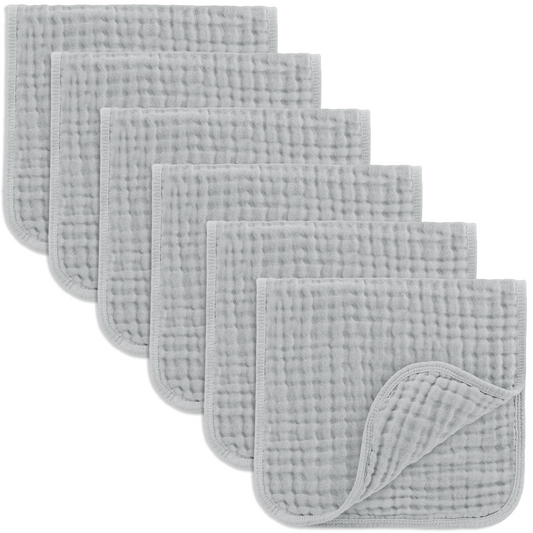 Comfy Cubs Baby Burp Cloths - 100% Muslin Cotton 6-Pack 20”X10”