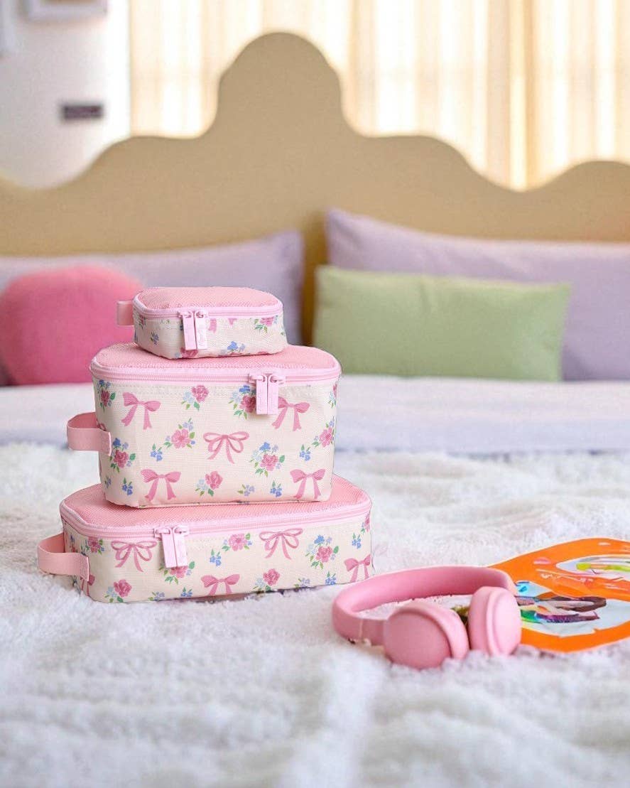 Itzy Ritzy Ribbons + Roses Pack Like A Boss™ Packing Cubes