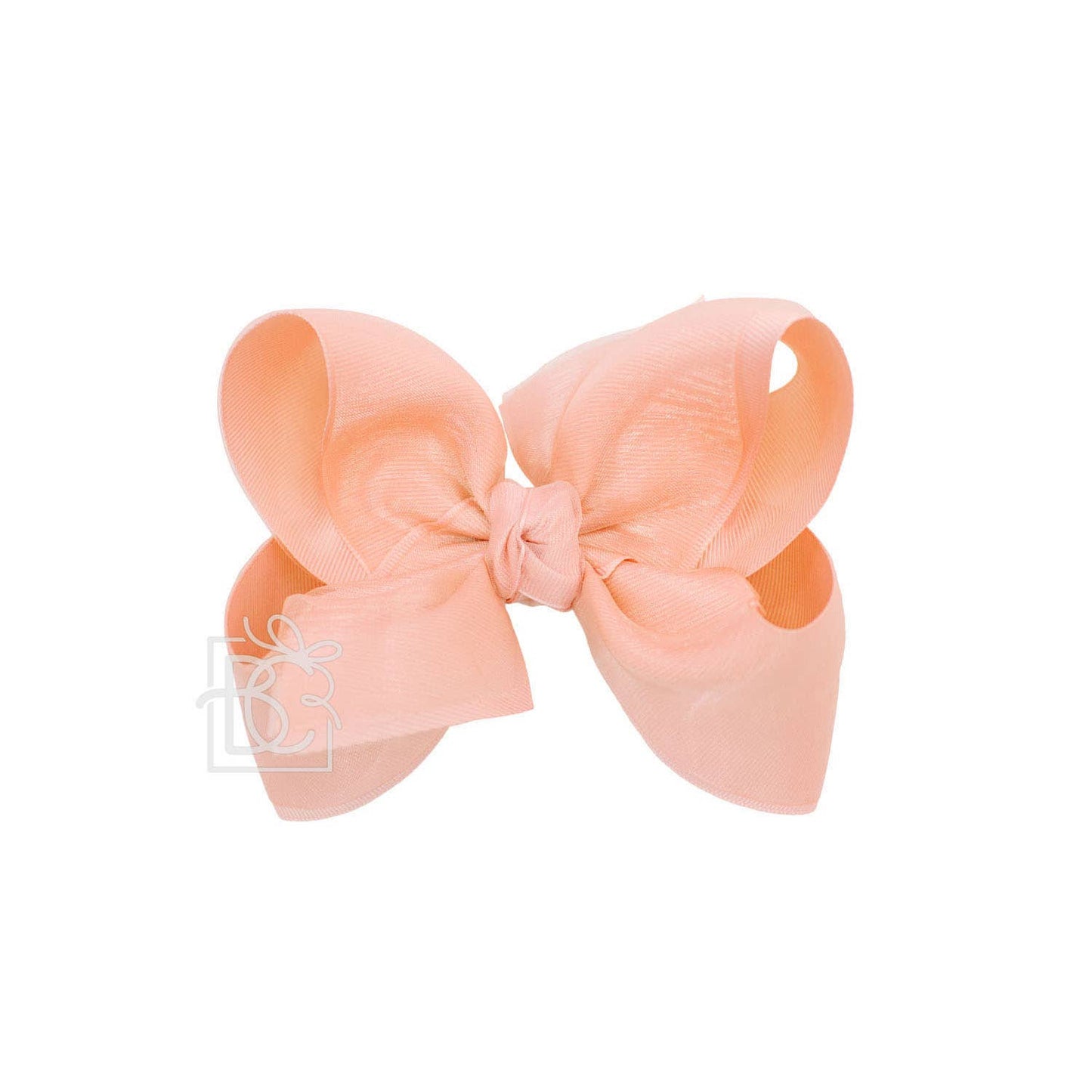 LAYERED ORGANZA/GROSGRAIN BOW ON CLIP: 6.5" Jumbo - 2.25" Ribbons on Lg. Alligator Clip / COPEN