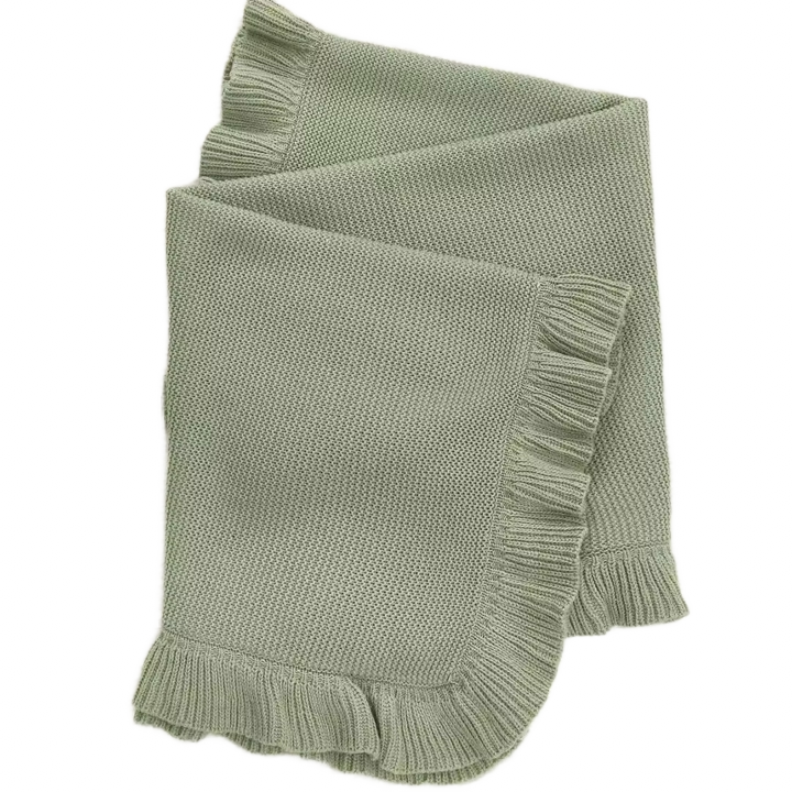 Nap Time RUFFLE Edge Cotton - Baby Quilt Blanket: