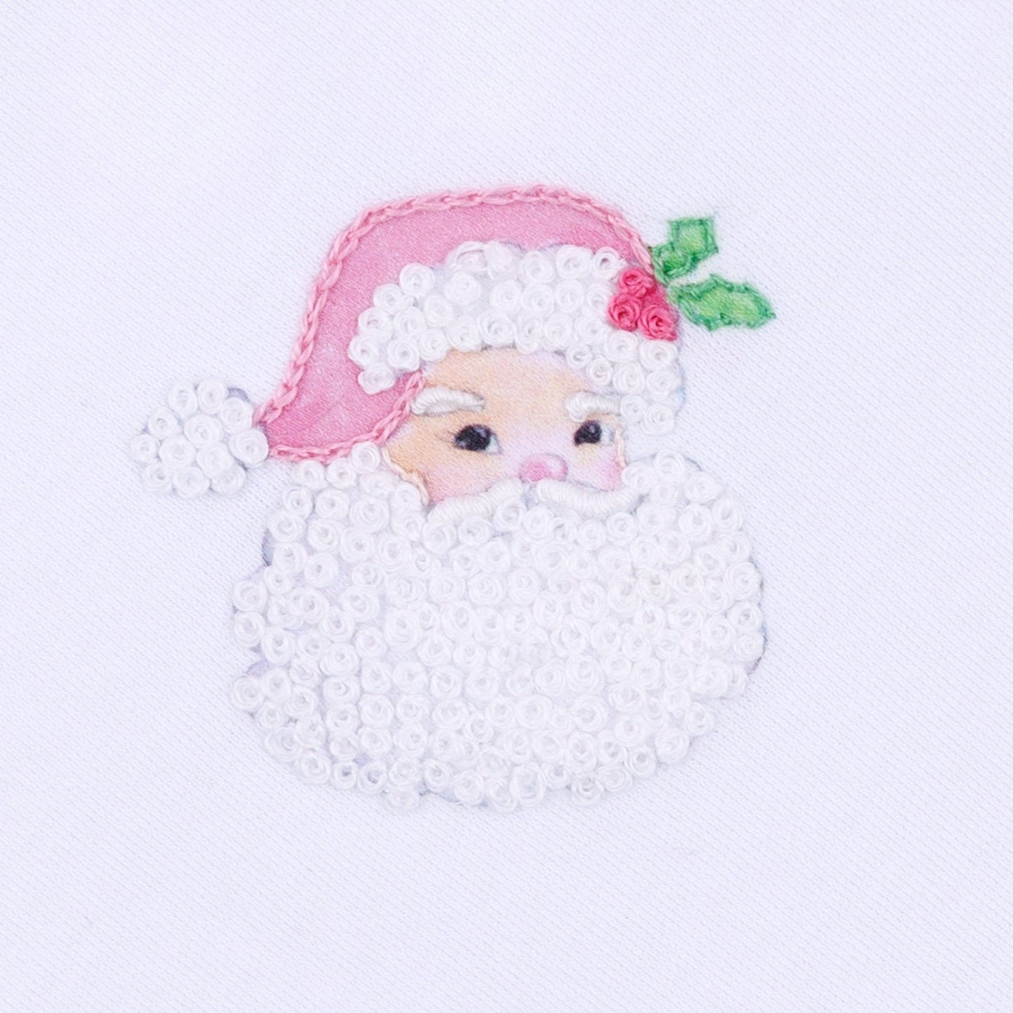 Magnolia Baby Santa Baby Embroidered Baby's First Christmas Ruffle Footie - Pink