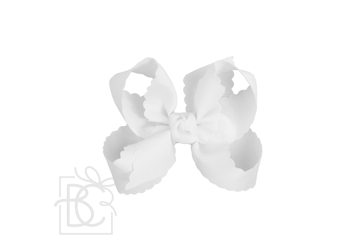 SCALLOPED EDGE BOW: Lemonde / 5.5" Extra Large - 2.25" Ribbon on Alligator Clip