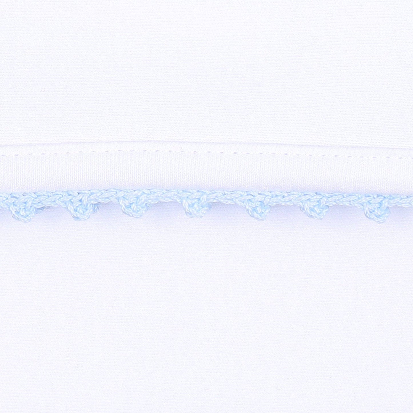 Magnolia Baby Joy Burp Cloth with Blue Crochet Trim