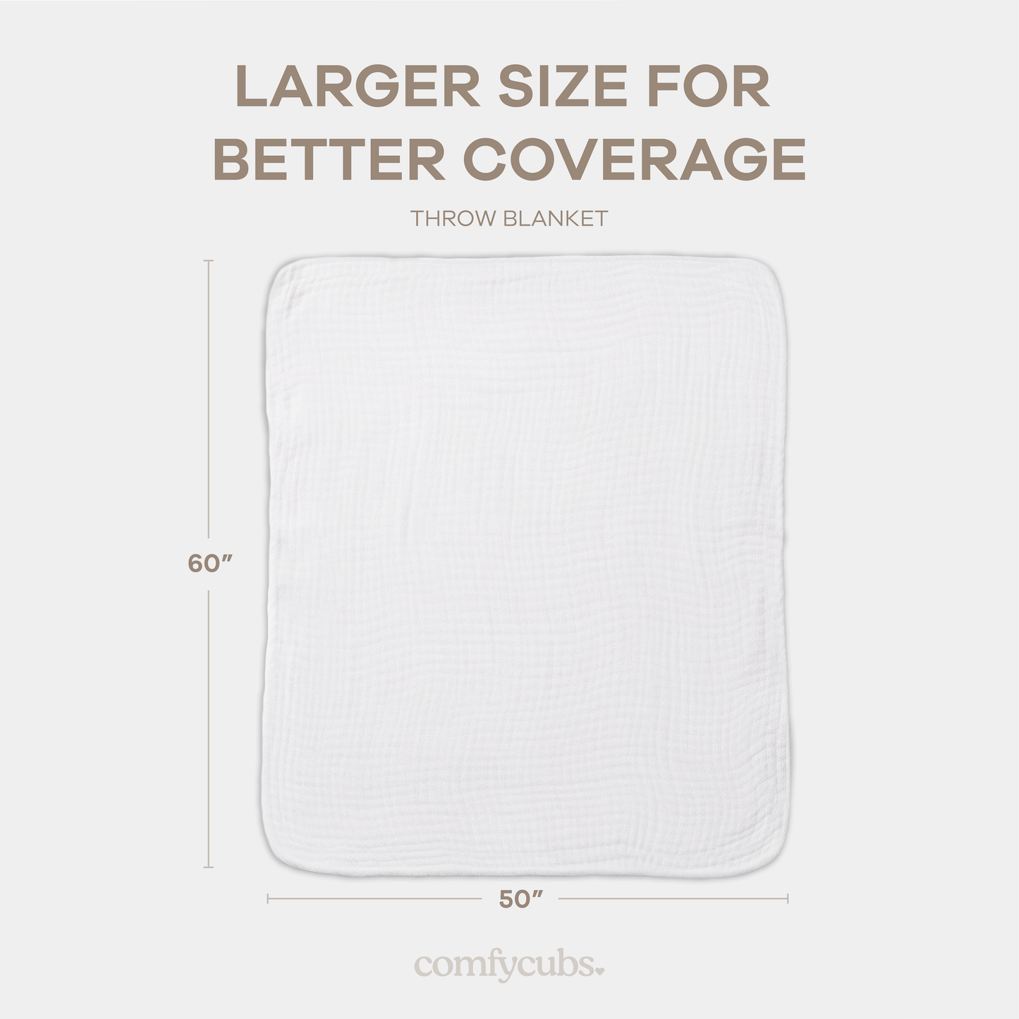 Comfy Cubs Muslin Baby Blanket, 40" x 40" Swaddle Blanket
