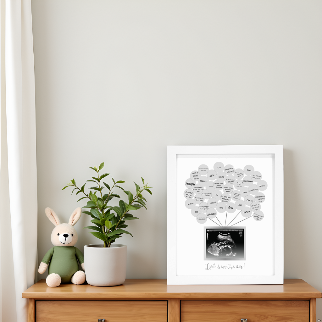 Baby Shower Guest Sonogram Frame & Sticker Set